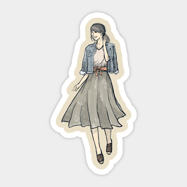 Stylish illustration woman Sticker by Toonist